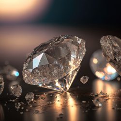 realistic diamond background with reflection effect generative ai technology